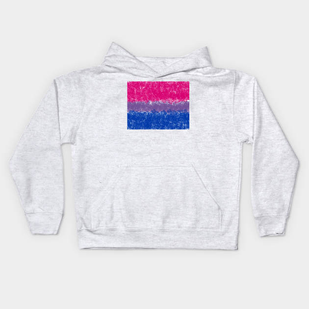 Bisexual Flag Crosshatch Design Kids Hoodie by PurposelyDesigned